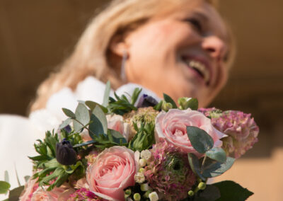 photo mariage mariée et bouquet