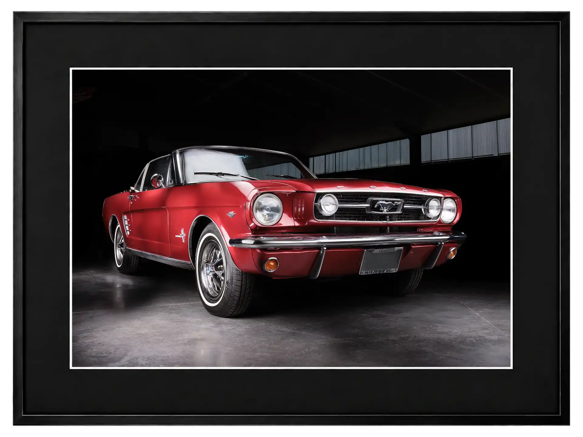 photo studio d'un ford mustang rouge patrice cauleur
